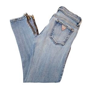 Guess 015 Vintage Women's Straight Leg Jeans in Light Blue Size 28